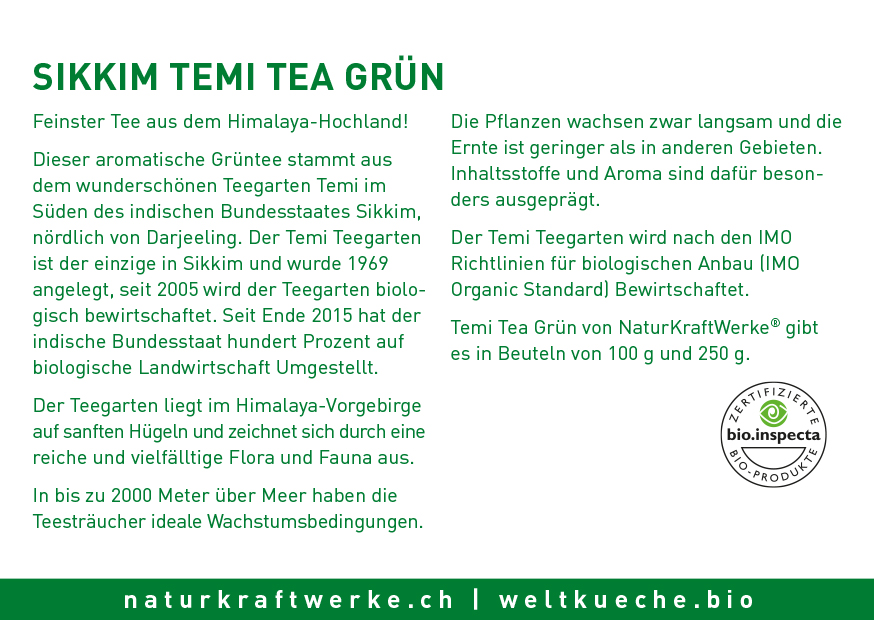 Temi Sikkim Tea Grün 250 g BIO/kbA
