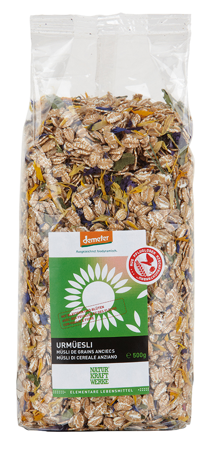 Urmüesli mit Blüten und Blätter 500 g Demeter