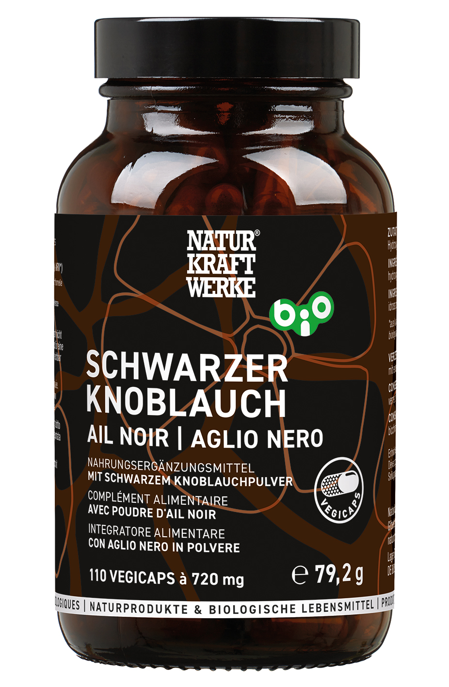 Schwarzer_Knoblauch_110_Kapseln_BIO_RGB Schwarzer Knoblauch 110 Vegicaps à 720 mg BIO/kbA