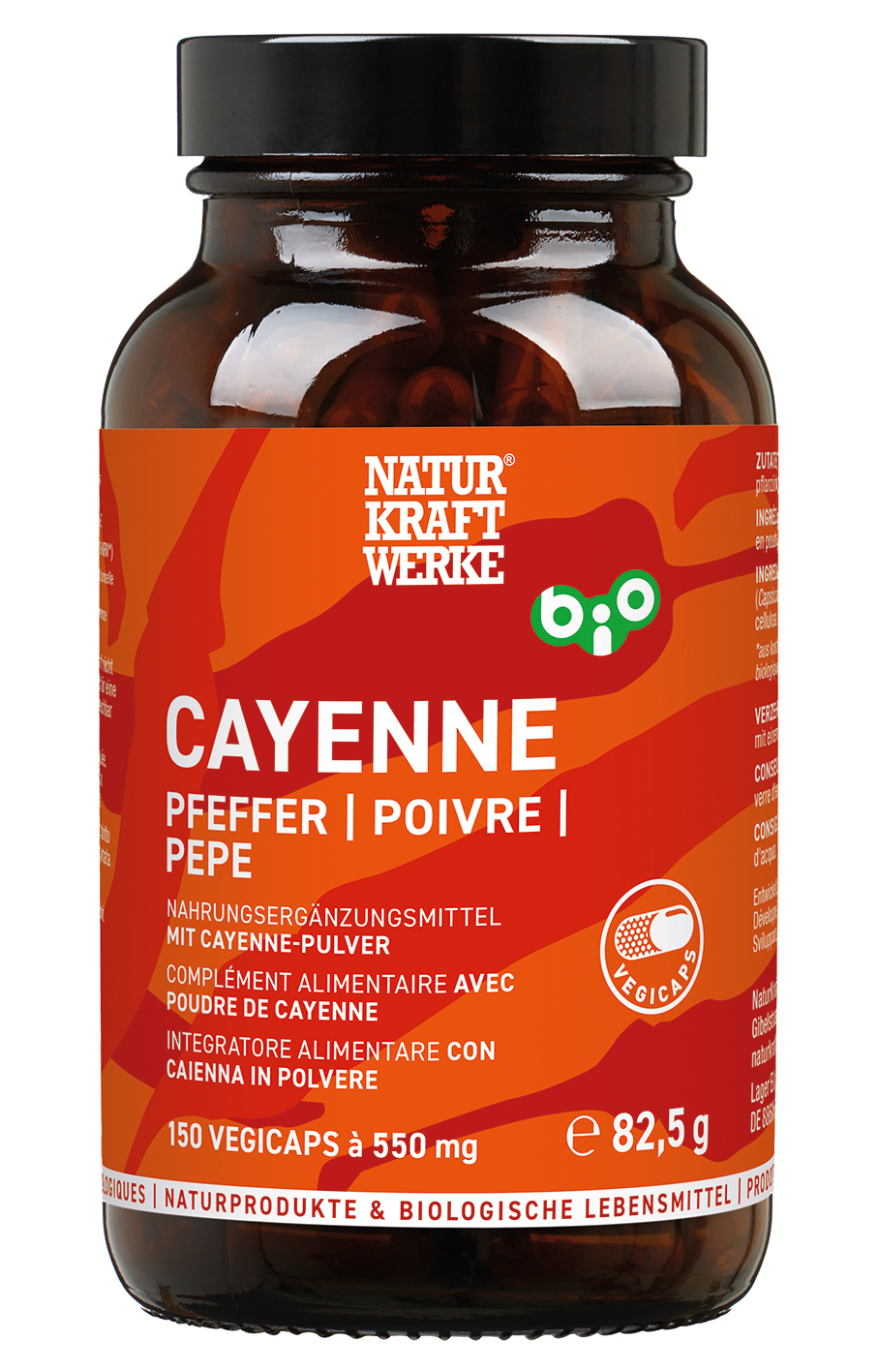 Cayenne_Pfeffer_150_Kapseln_BIO_RGB Cayenne Pfeffer 150 Vegicaps à 550 mg BIO/kbA