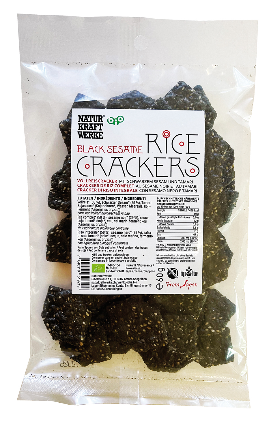 Rice Crackers Black Sesame 60 g BIO/kbA