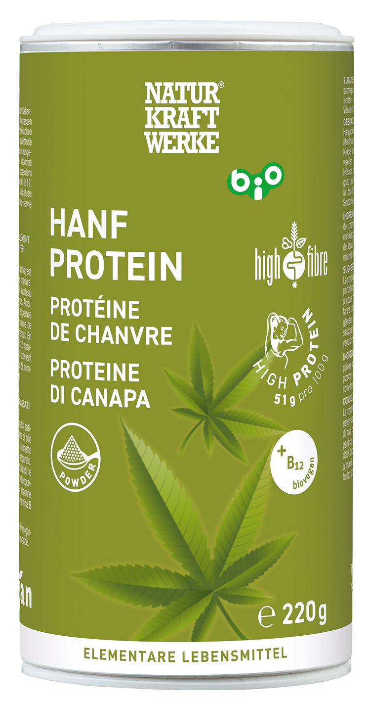Hanf Protein mit Vitamin B12 220 g BIO/kbA