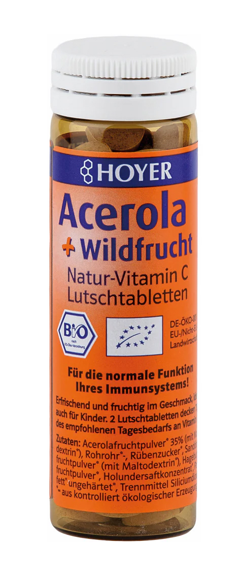 HOYER_Acerola_Wildfrucht_Lutschtabletten_1 Acerola & Wildfrucht Lutschtabletten 30 g BIO/kbA