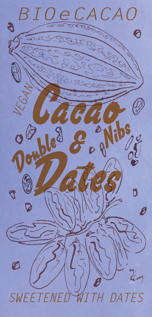 BIOeCacao_Cacao-Nibs_Double-Dates_90_g_VS_BIO_RGB Schokolade vegan Cacao Nibs & Double Dates 90 g BIO/kbA