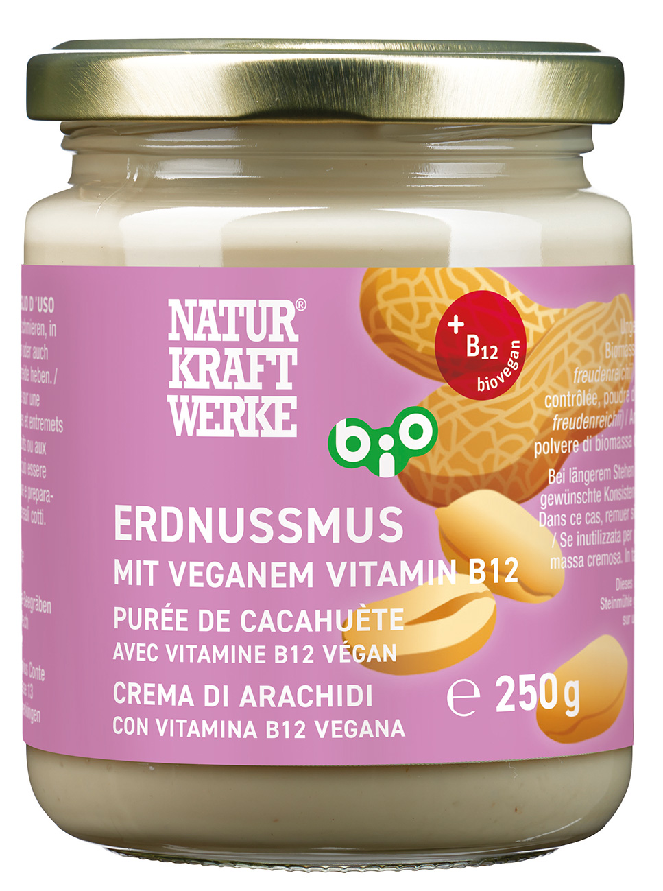 Erdnussmus mit Vitamin B12 250 g BIO/kbA