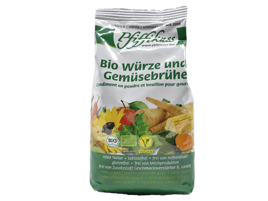 Pfiffikuss Würze und Gemüsebrühe 450 g NFP BIO/kbA Pfiffikuss Würze und Gemüsebrühe 450 g NFP BIO/kbA